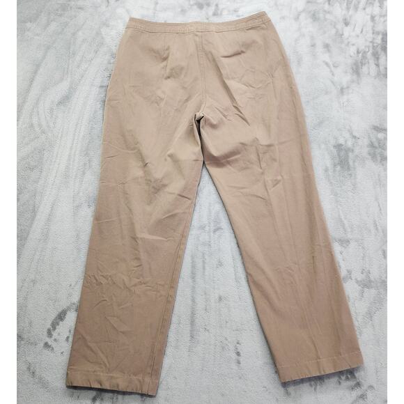 Gloria Vanderbilt Pants Womens 14 Tan Khaki High Rise Straight Leg Chino Stretch - Picture 2 of 13